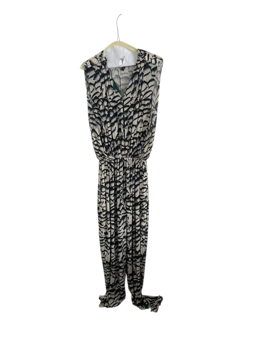 Roberto Cavalli Sleeveless Black & White Printed Jumpsuit, size 40